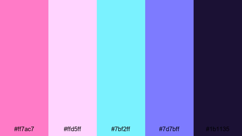 vhs glitch dreams retro 90s color palette with hex codes