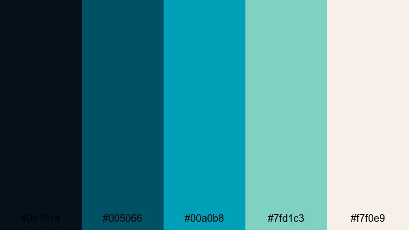 vhs ocean dream blue cyan color palette with hex codes