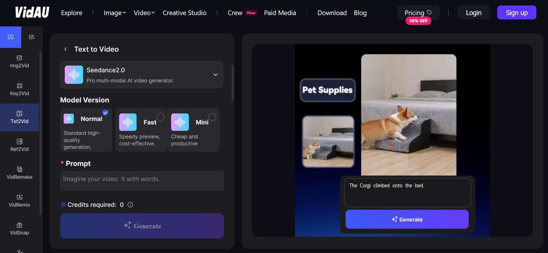 vidau ai video generator