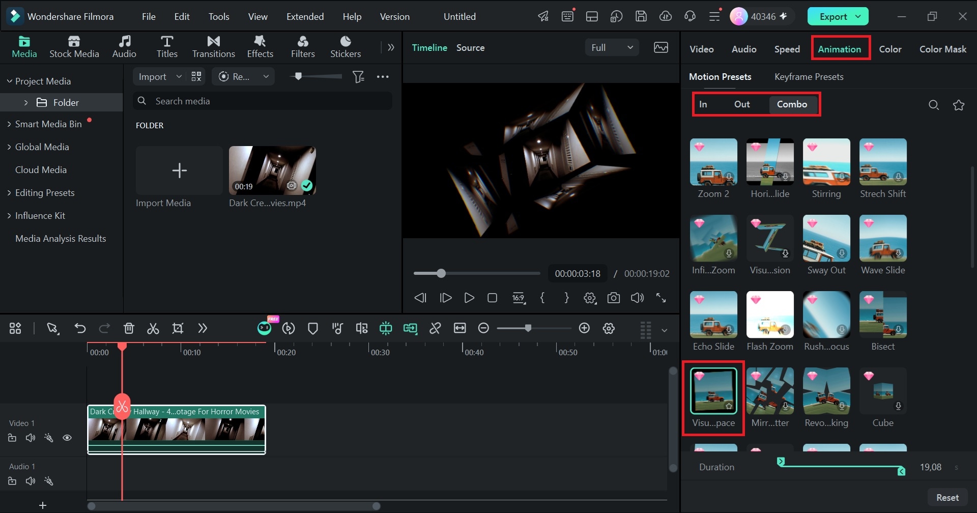 add combo animation preset