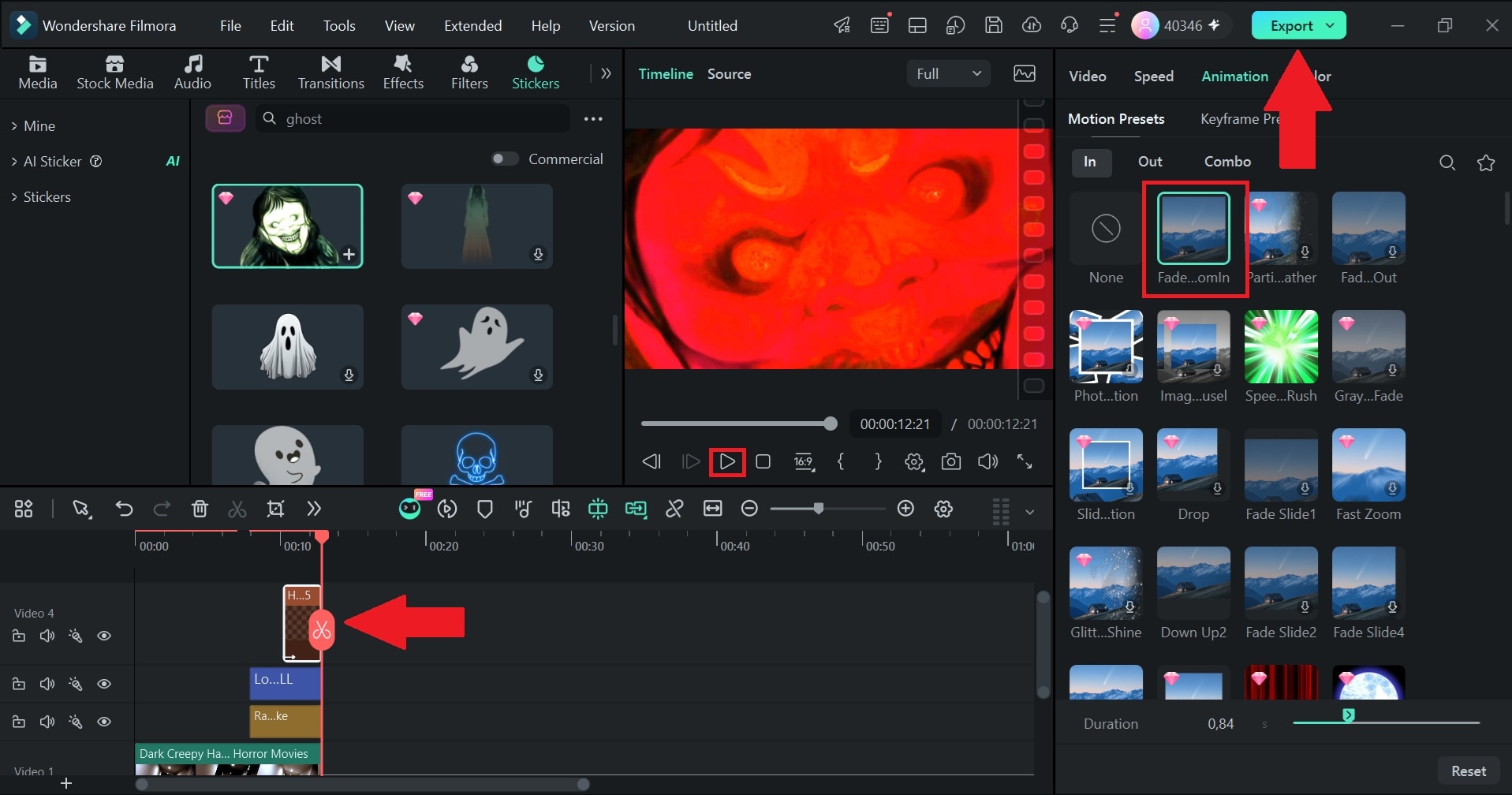 make final adjustment and export