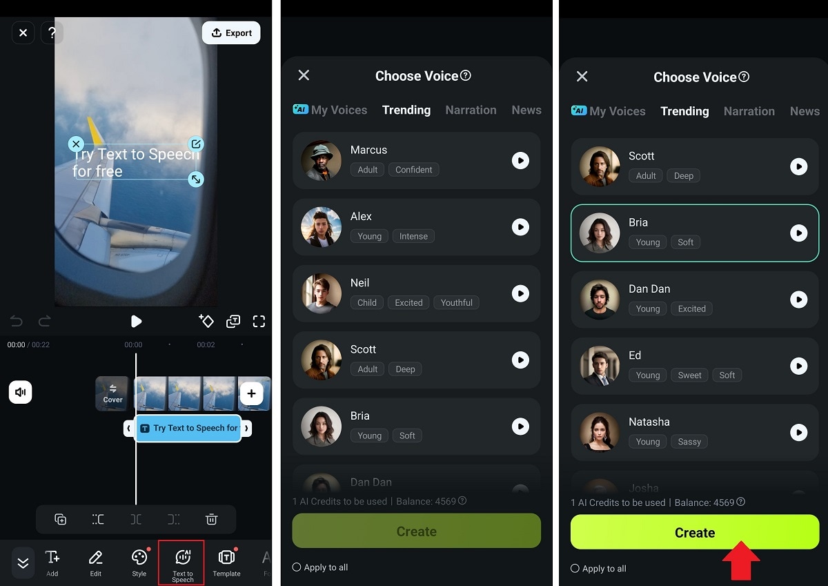 filmora ai text to speech maker
