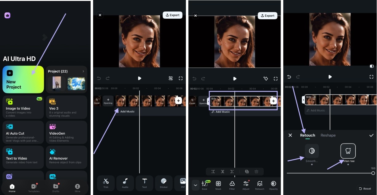 importar vídeo para a linha do tempo