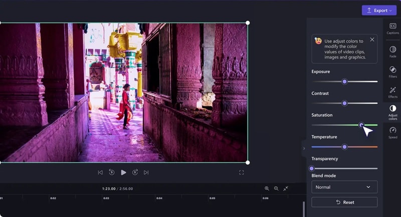 clipchamp video brightness editor