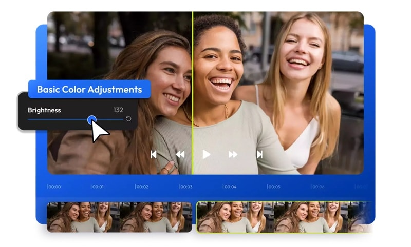 flixier video brightness editor