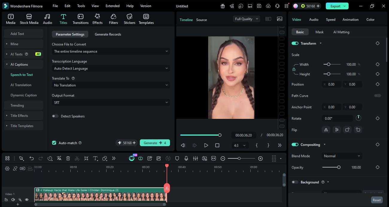 filmora subtitle generator ai