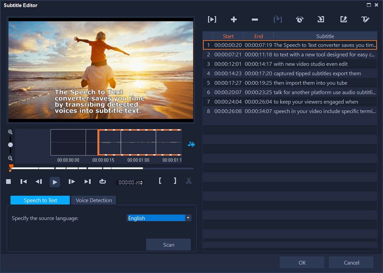 corel videostudio caption generator