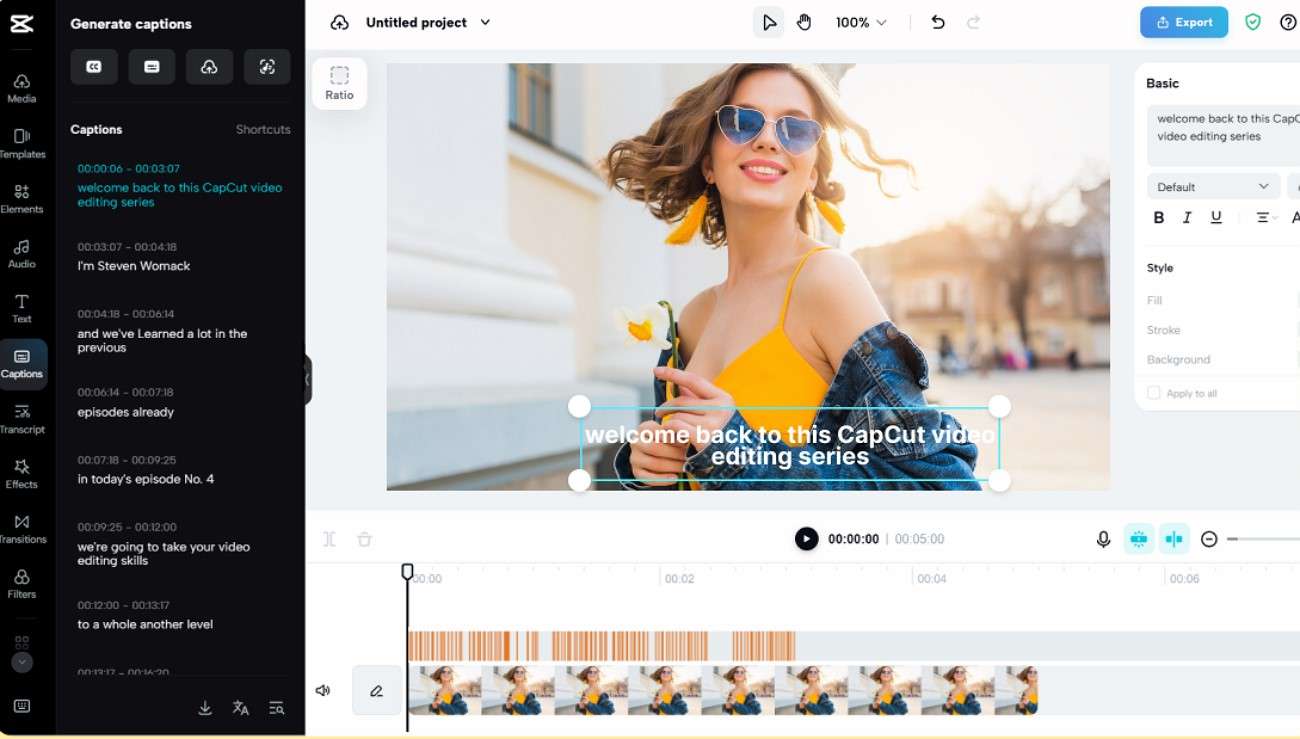 capcut online video subtitle generator