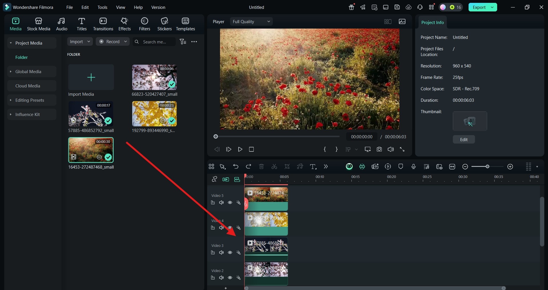 add clips to filmora timeline