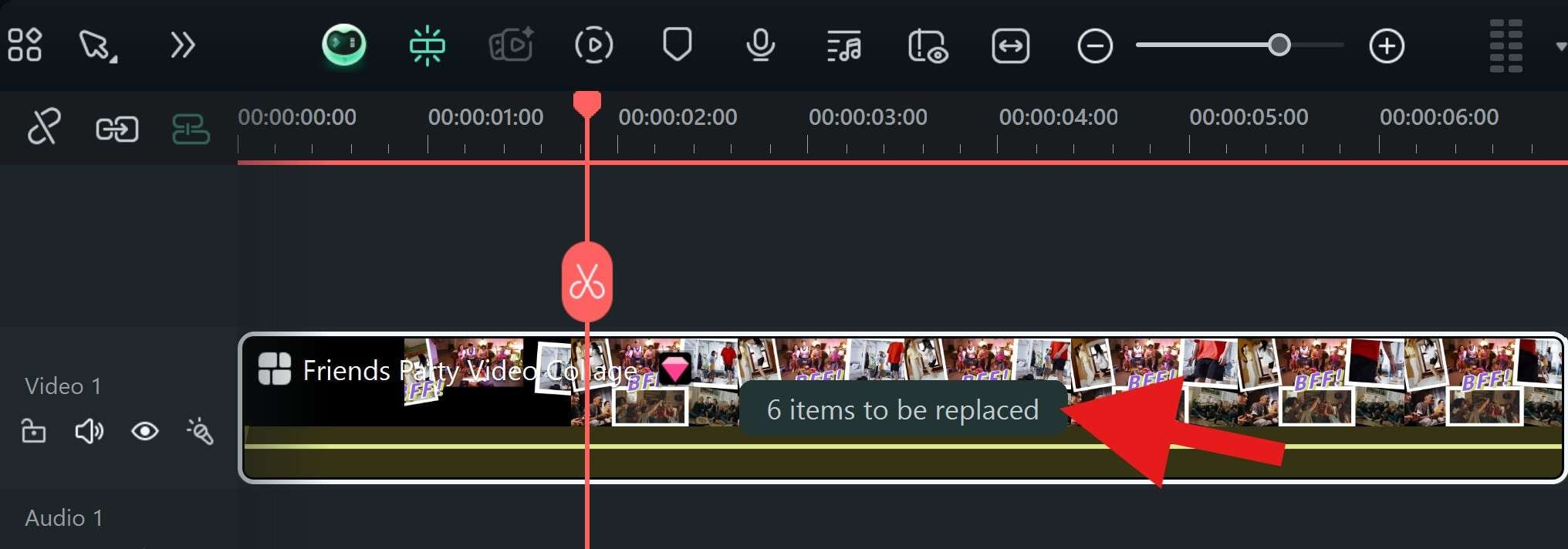 click to replace items video template