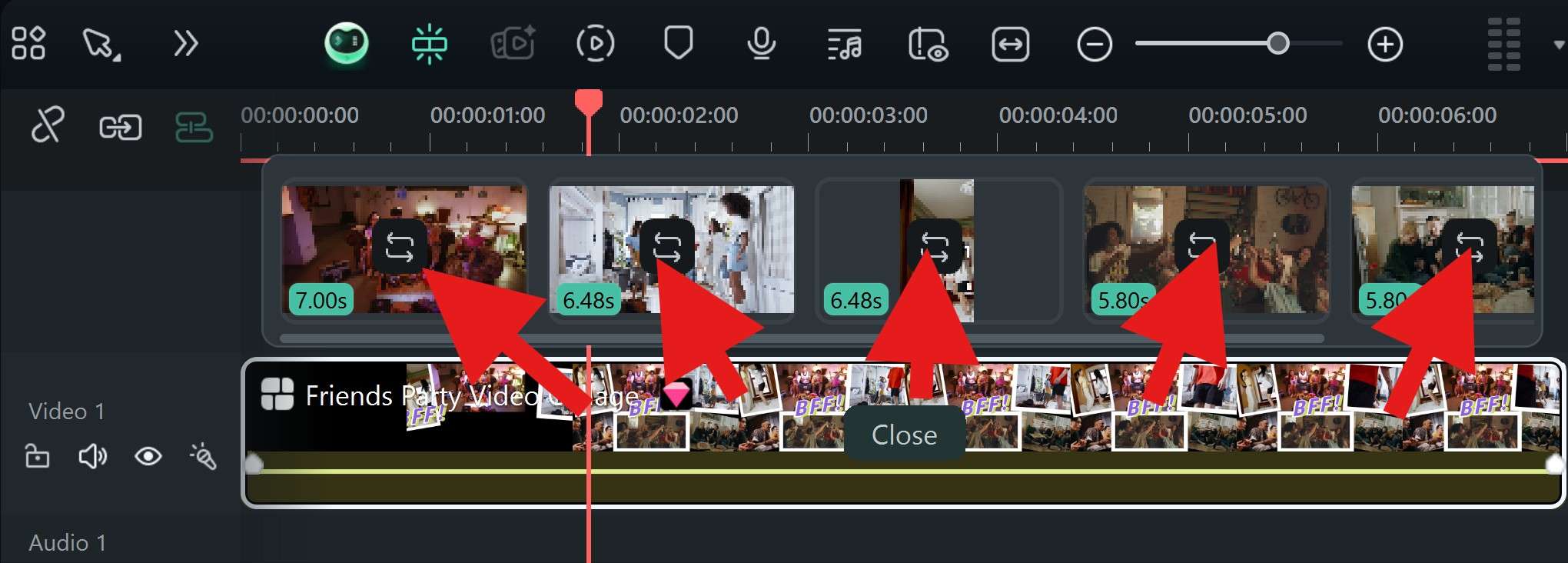upload your videos over template videos