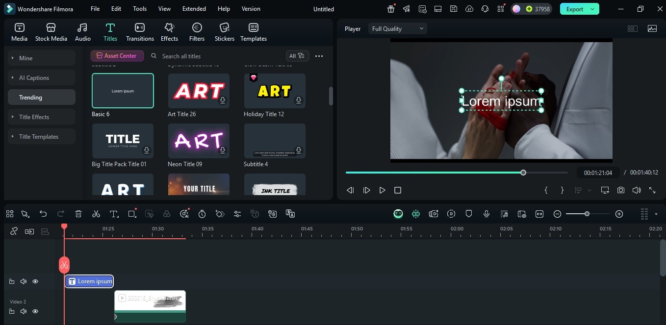 adding texts to clip