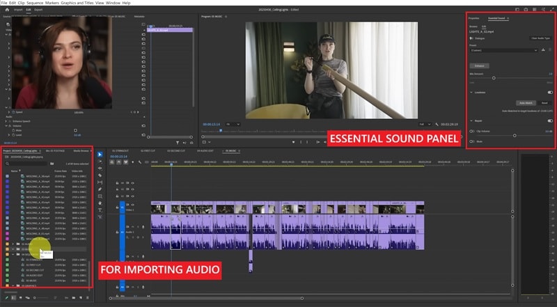 import and edit audio premiere pro