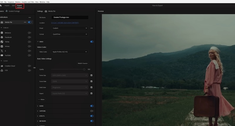 export video in premiere pro