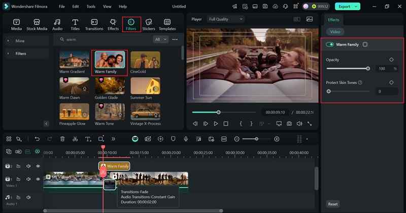 combine transitions with filters