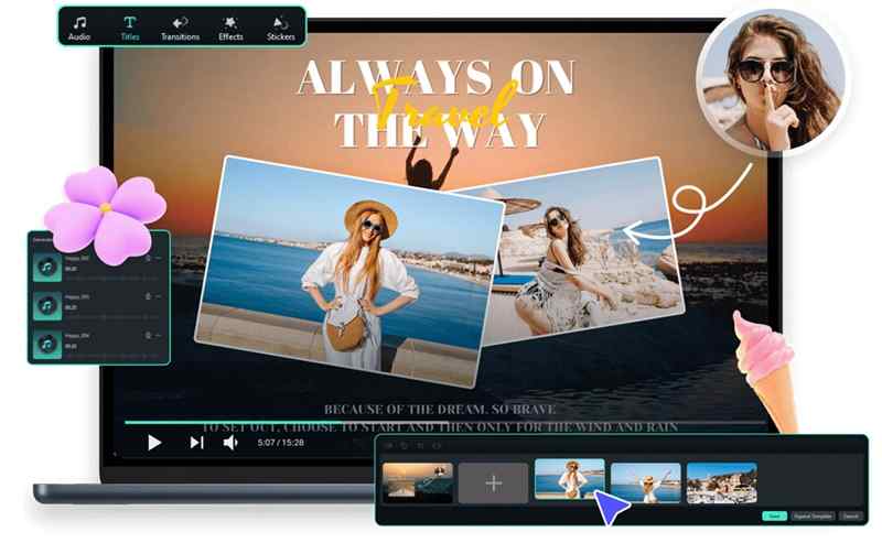 filmora built in media library