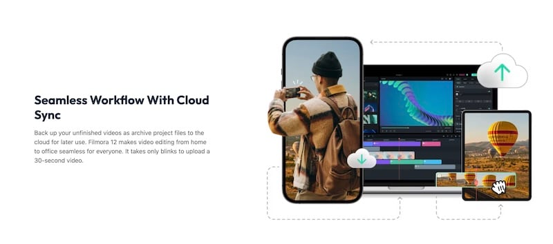filmora cloud sync