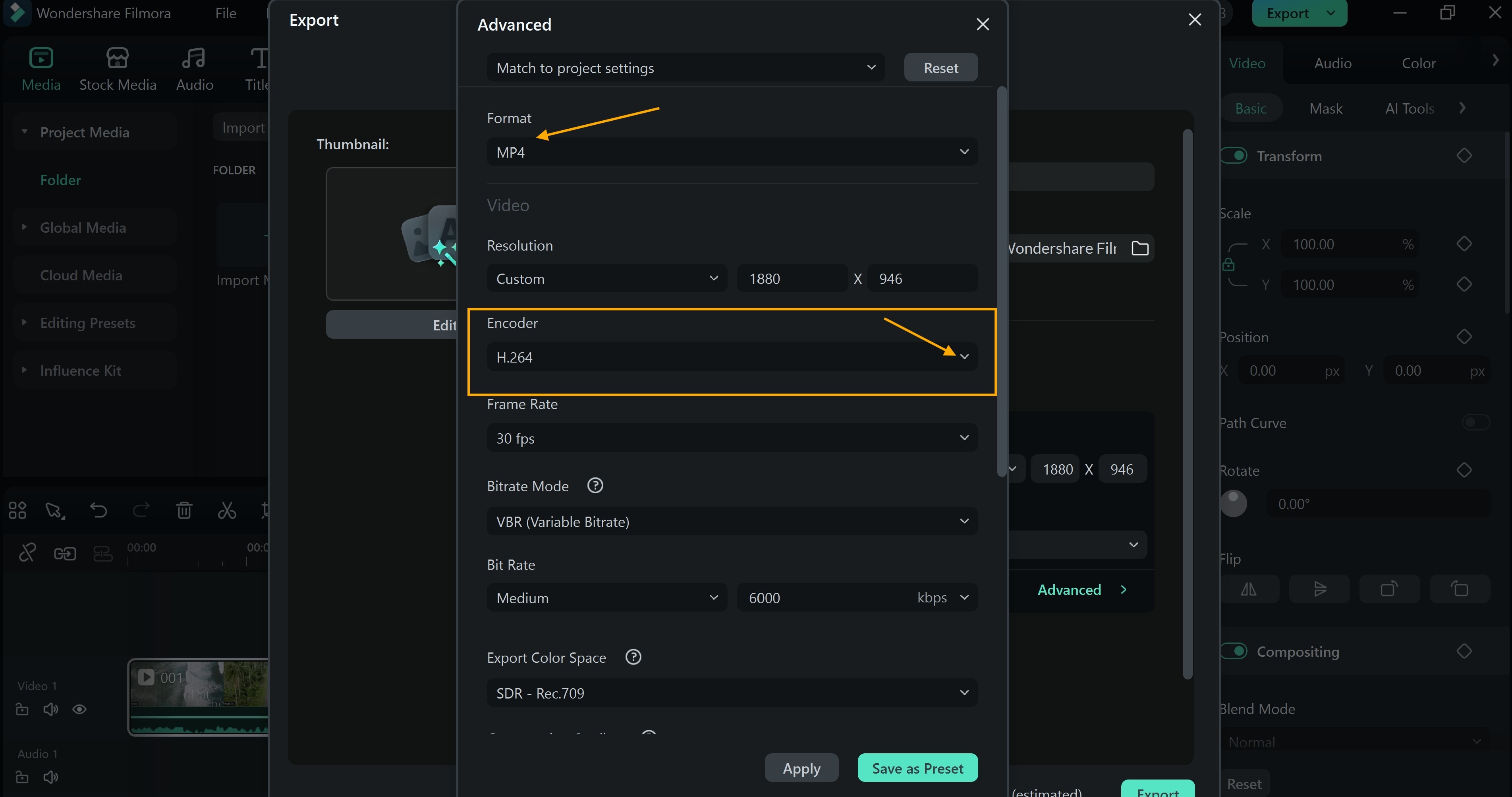 advanced setting option
