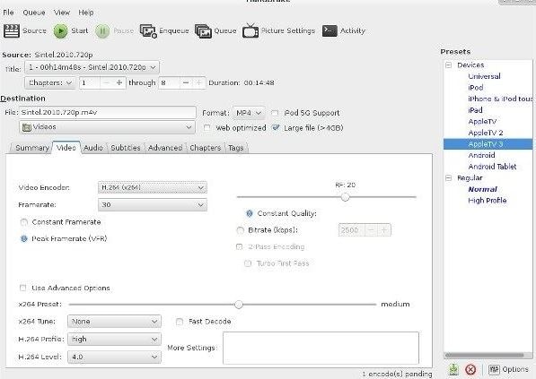 handbrake video encoder