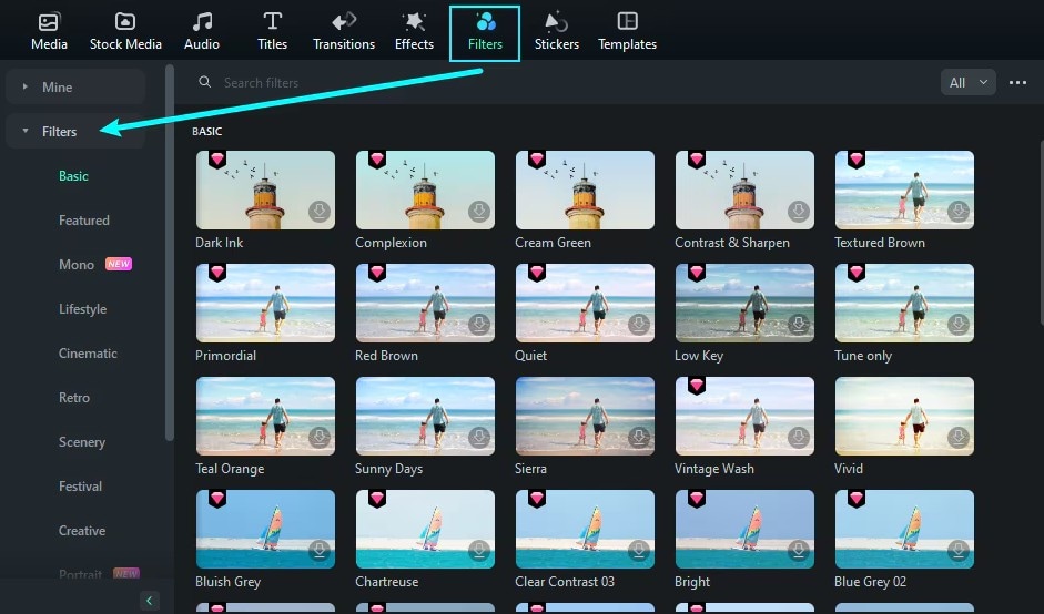 filmora filters for instagram videos