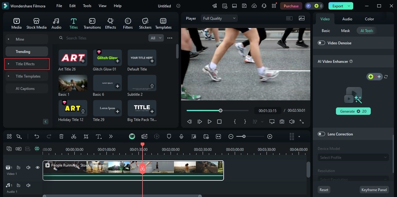 title effects category