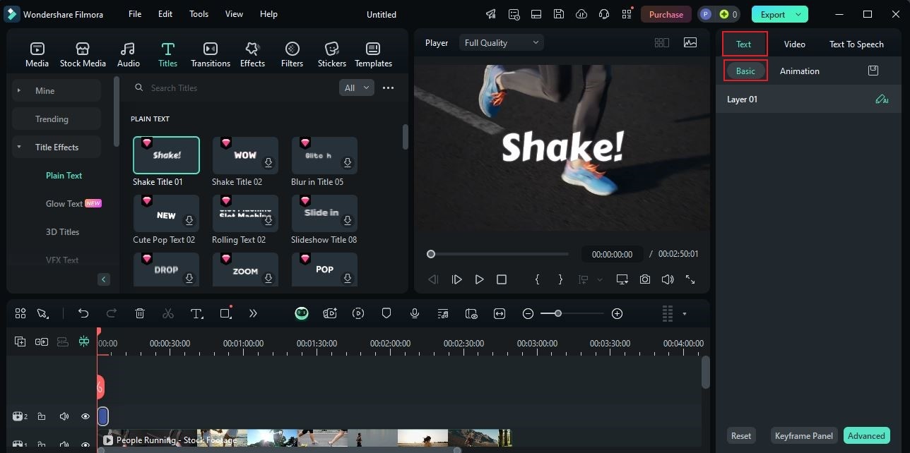 edit the text effect settings