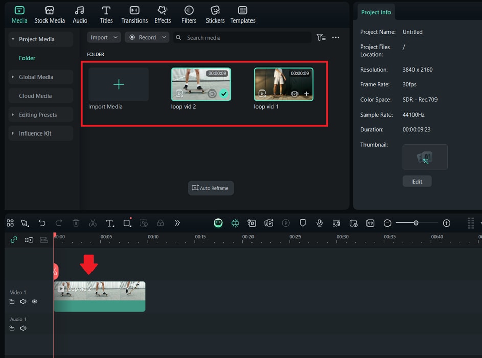 import your clips into filmora