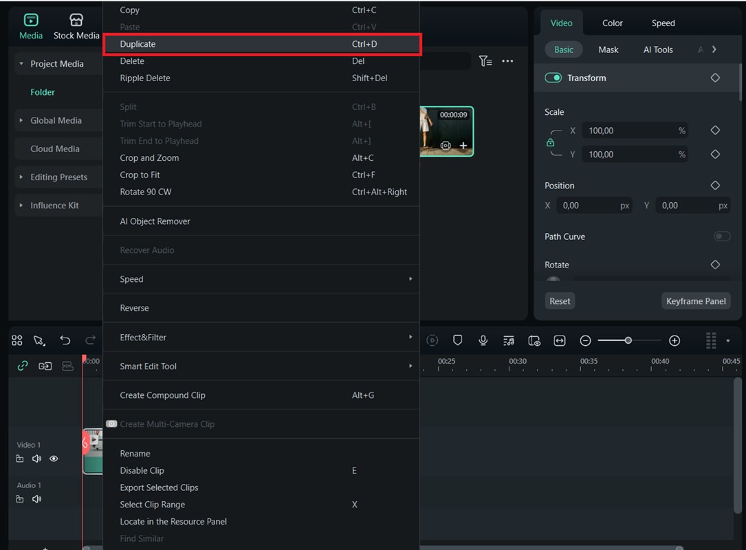 duplicate the clip