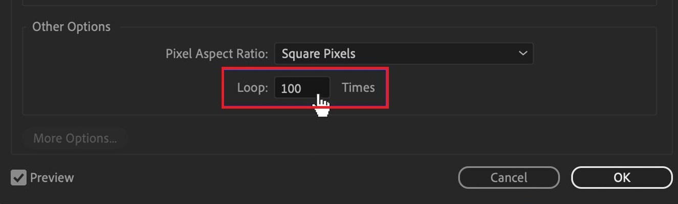 loop option after effects