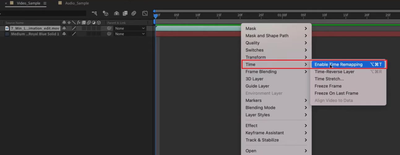 enable time remapping
