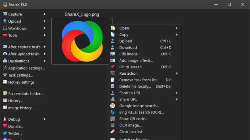 sharex screen capture and recording software