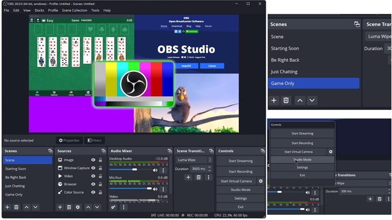 obs screen capture and recording software