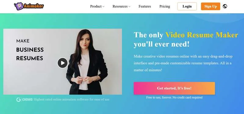 animaker top video resume maker