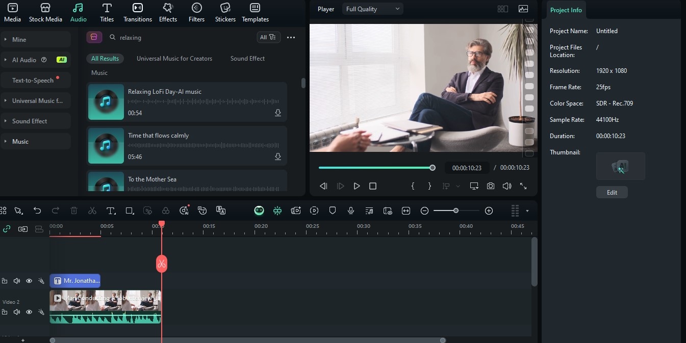 Add voiceovers and music for your video resume