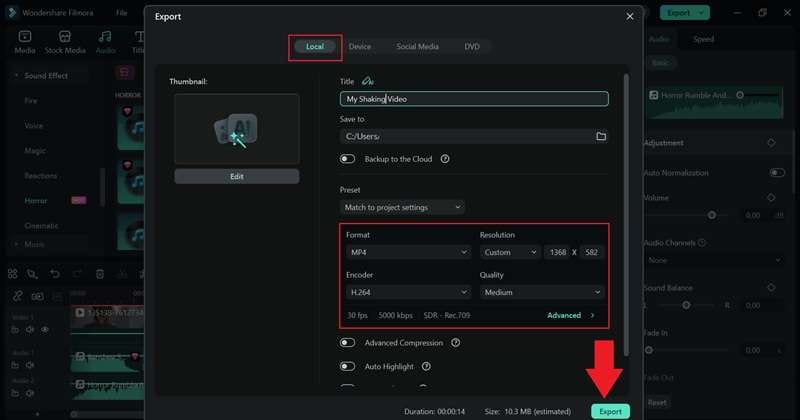 export and save your video