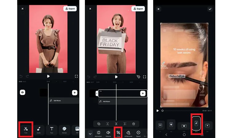edit or adjust imported video clips on the timeline