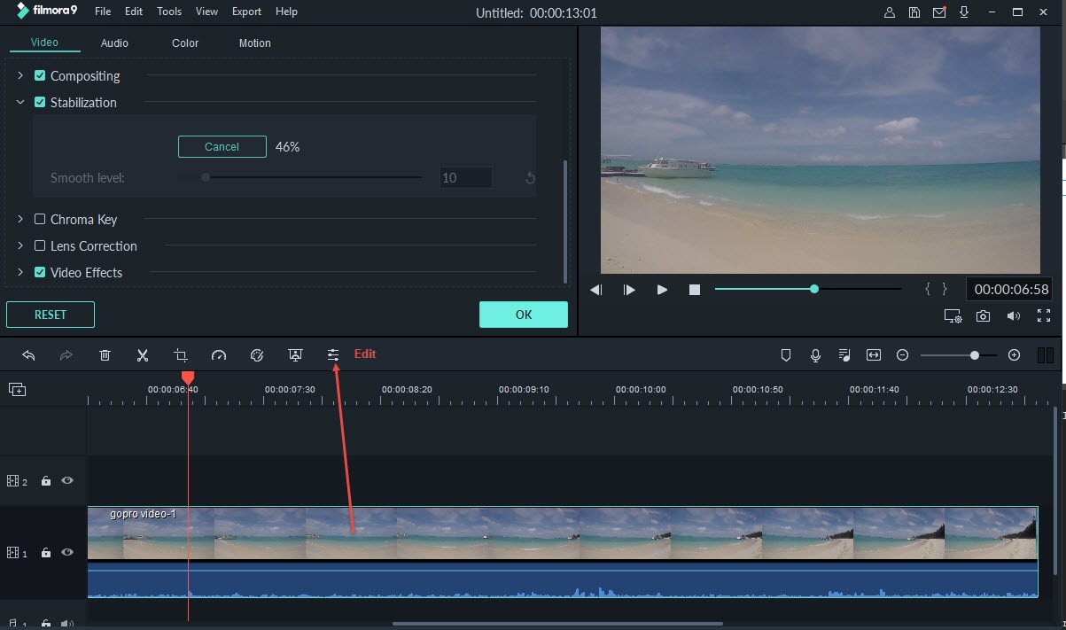 explain difference warp stabilization option adobe premiere pro cc