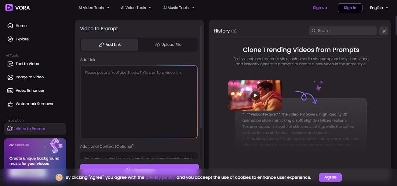 fineshare video to prompt generator