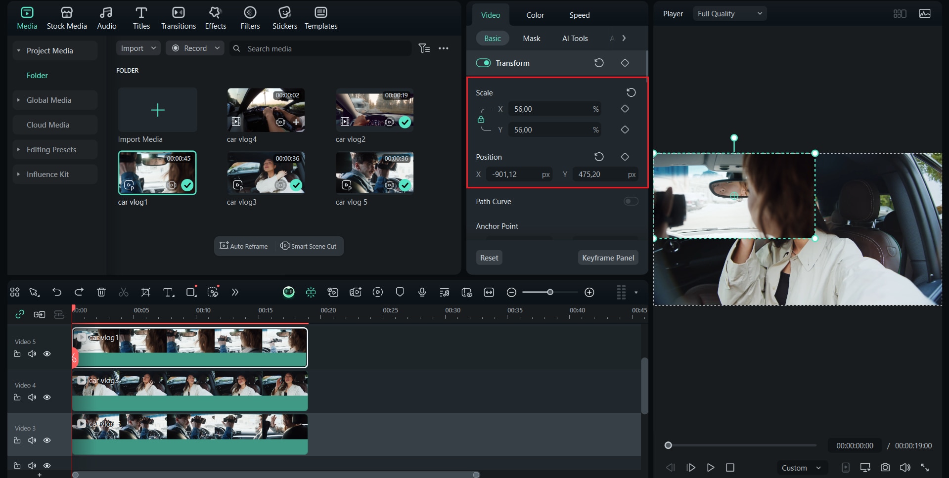 ajuster les propriétés vidéo