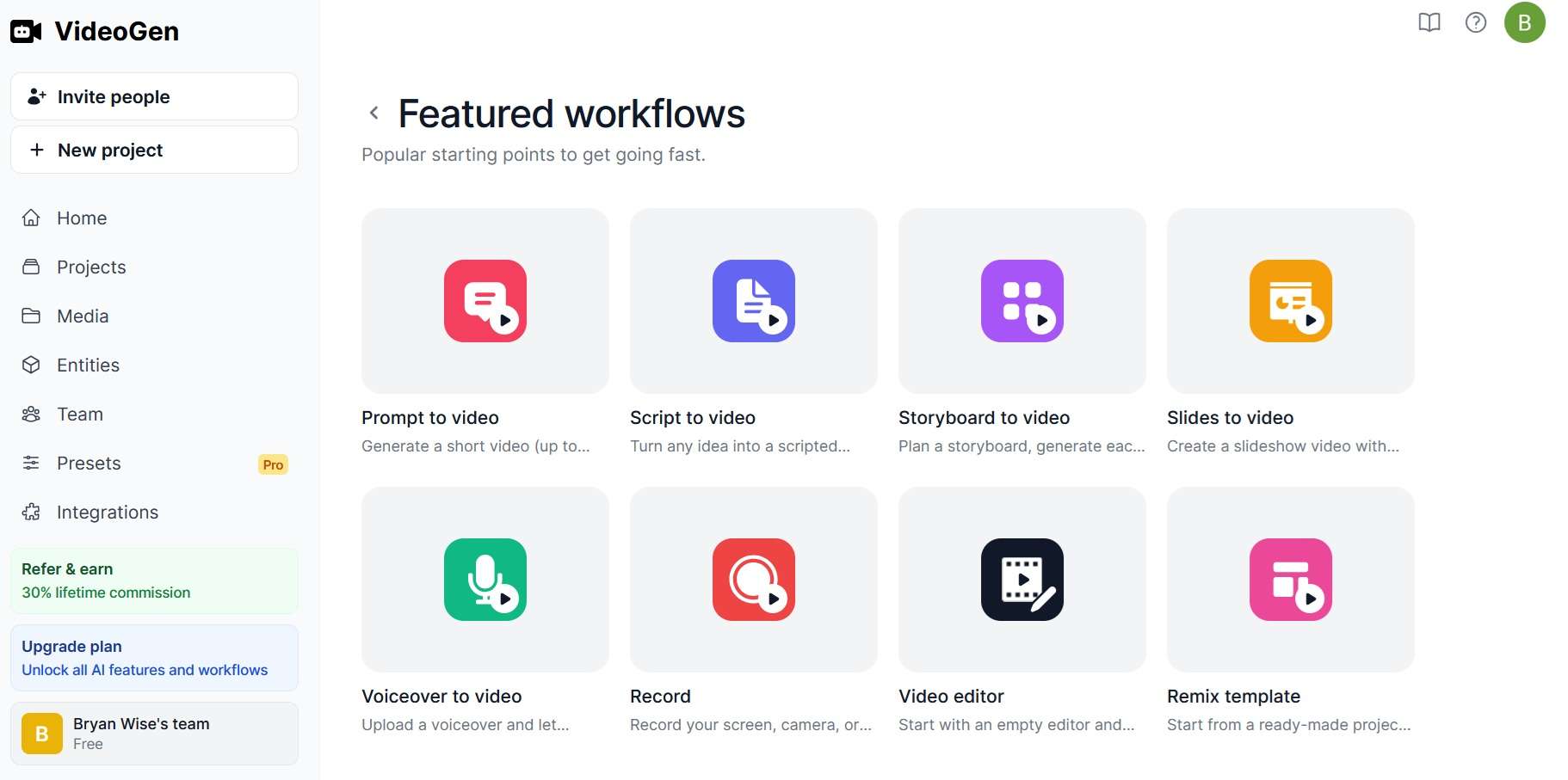 videogen ai generator workflows