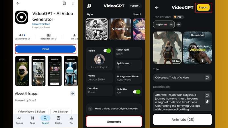 steps to generate videogpt ai video
