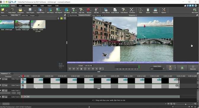 editing video in videopad editing software