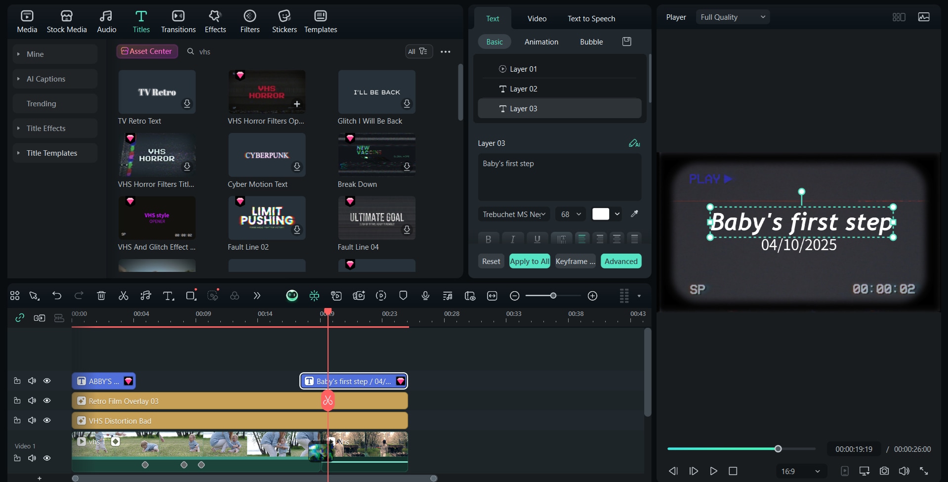 adjust the font settings