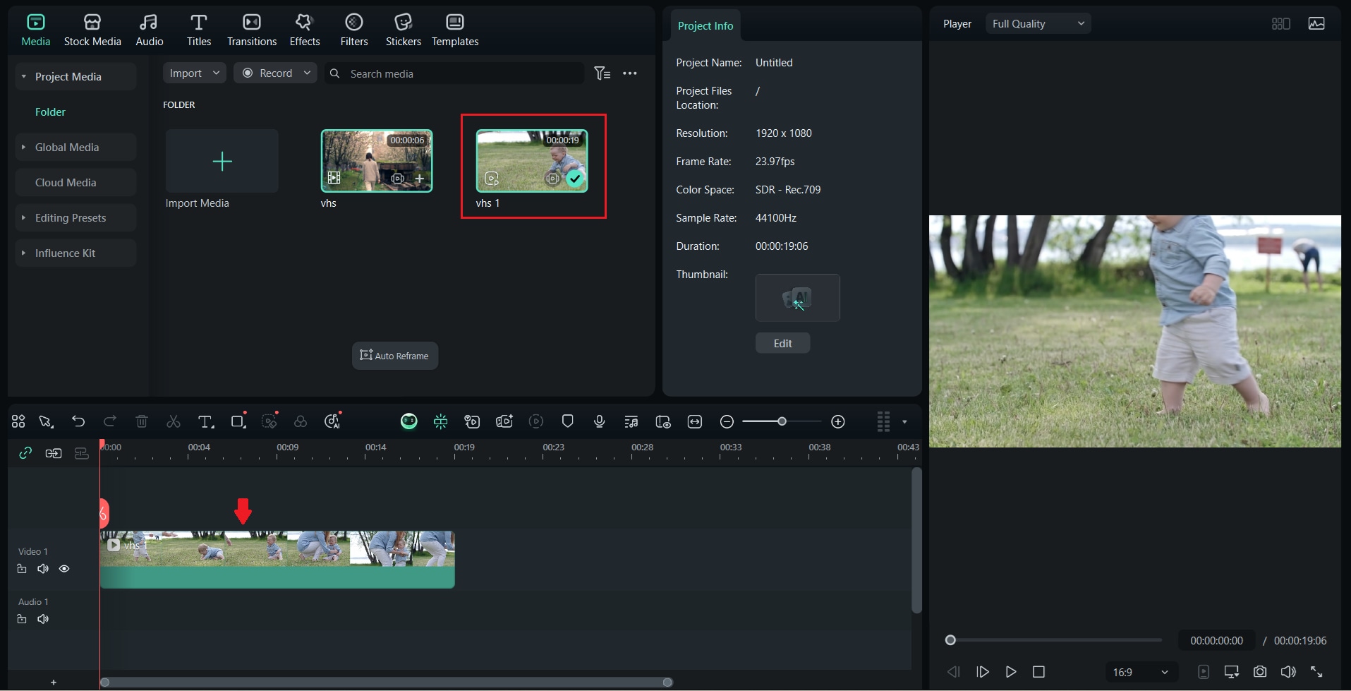 import and drag your clips