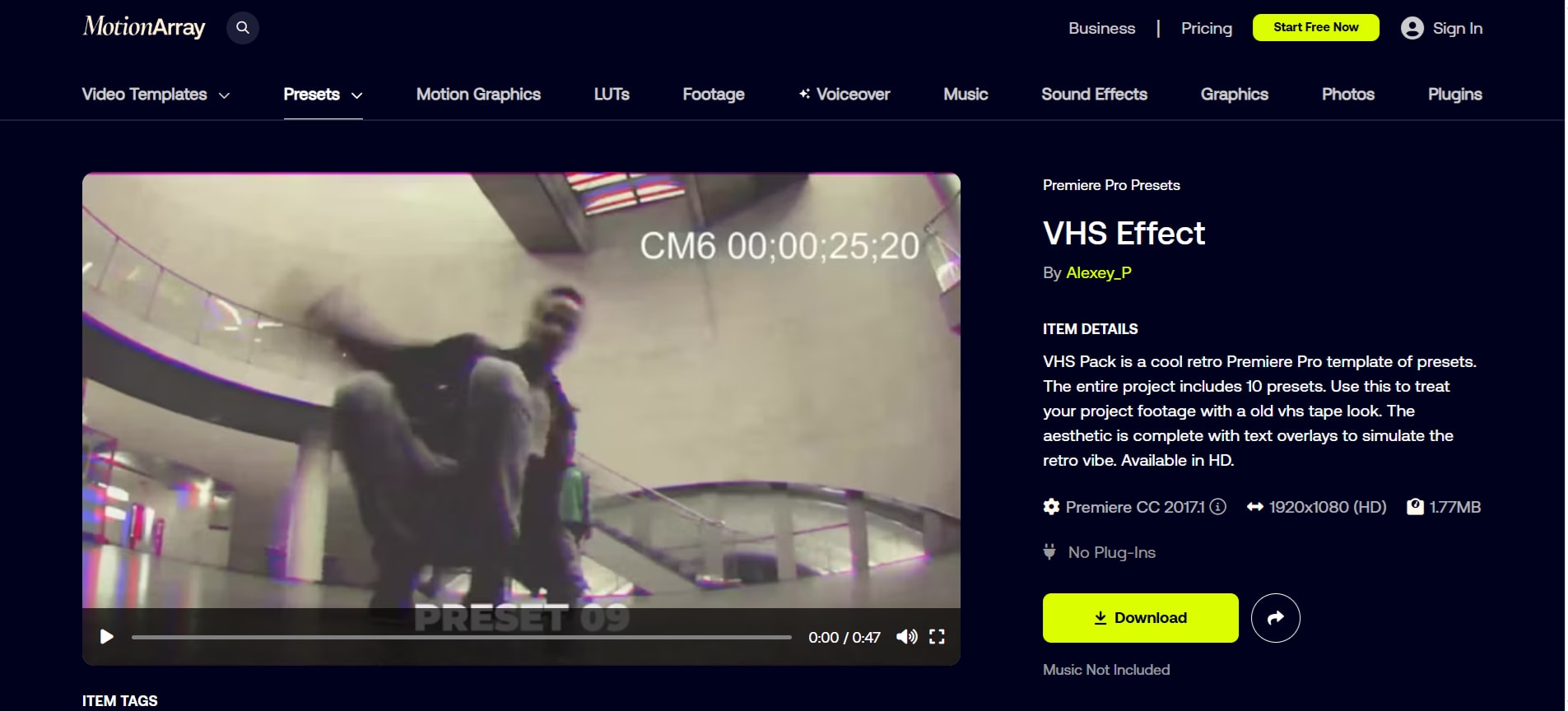 motionarray vhs templates