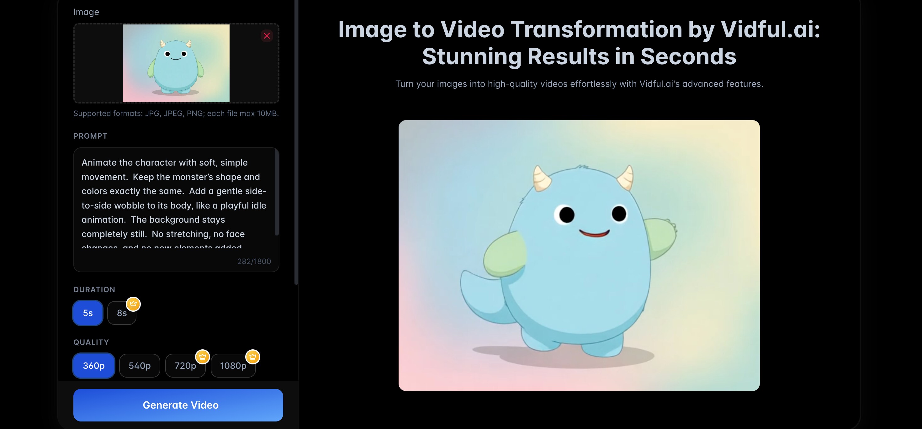 vidful ai image to video