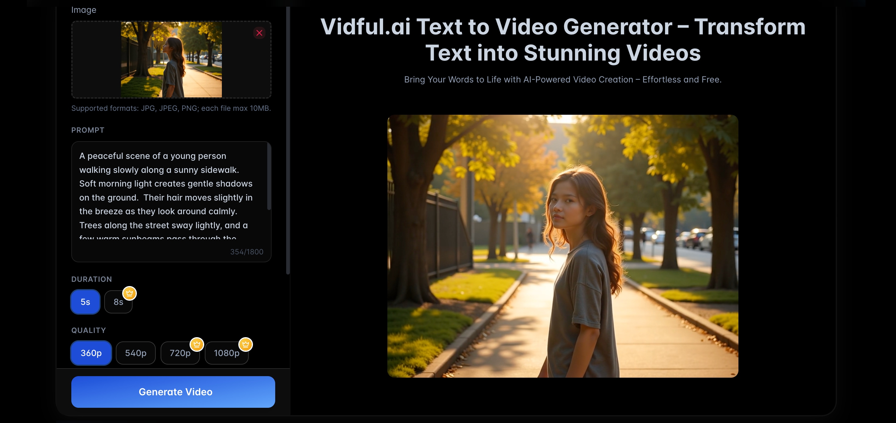 vidful ai text to video