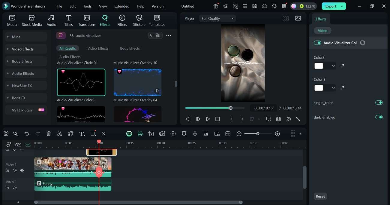 audio visualizer effect filmora