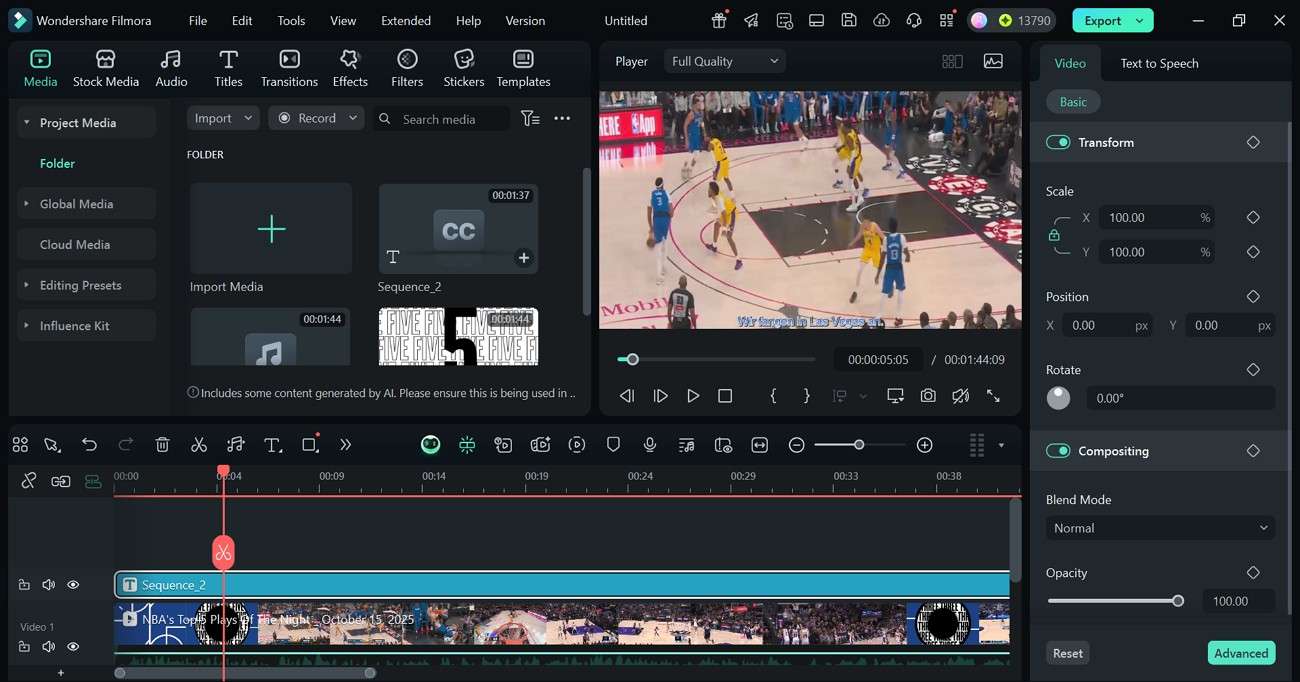 generate auto captions on filmora