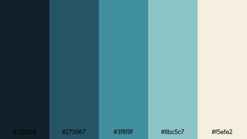 vintage aerial coast blue cyan color palette with hex codes